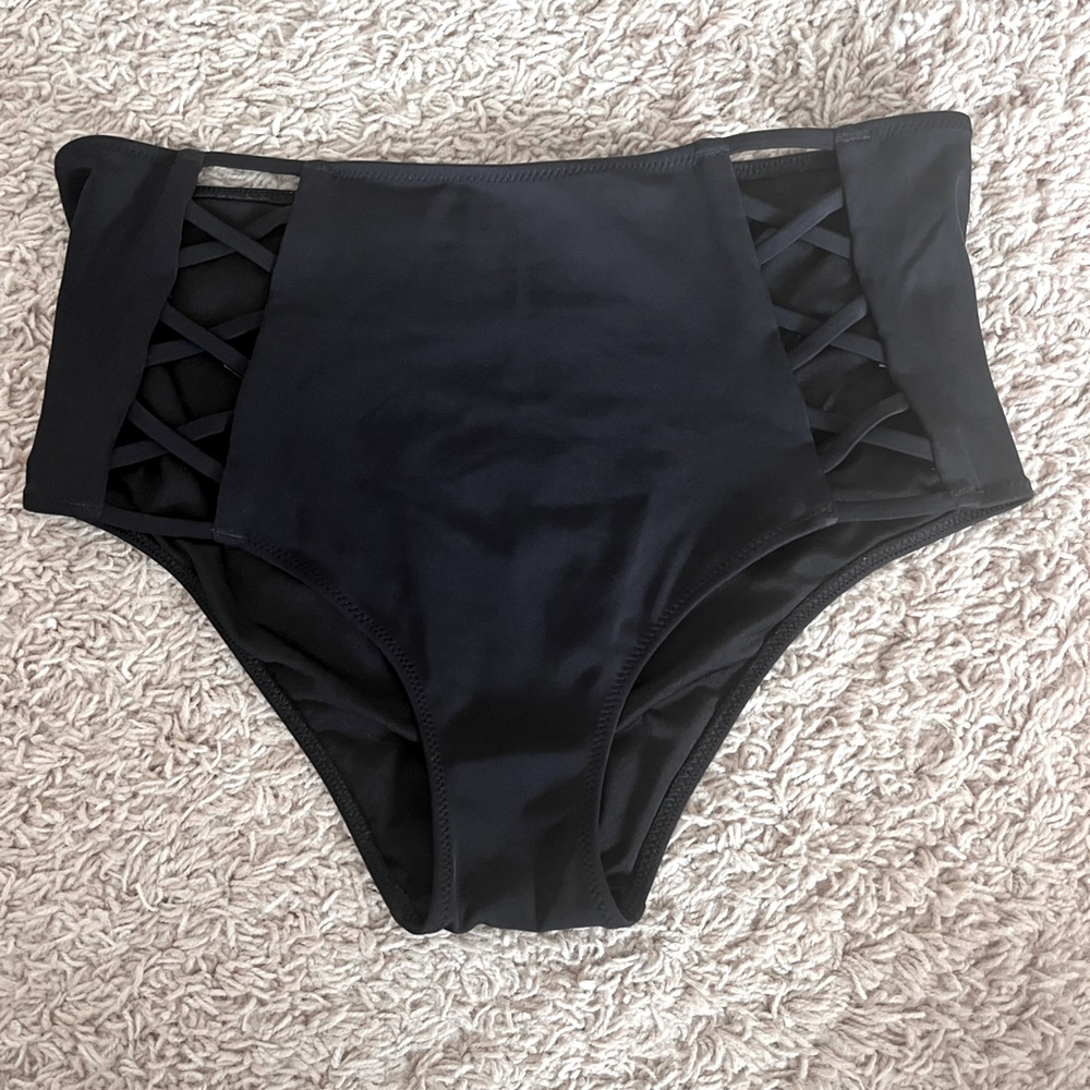Black, size medium swim bottoms